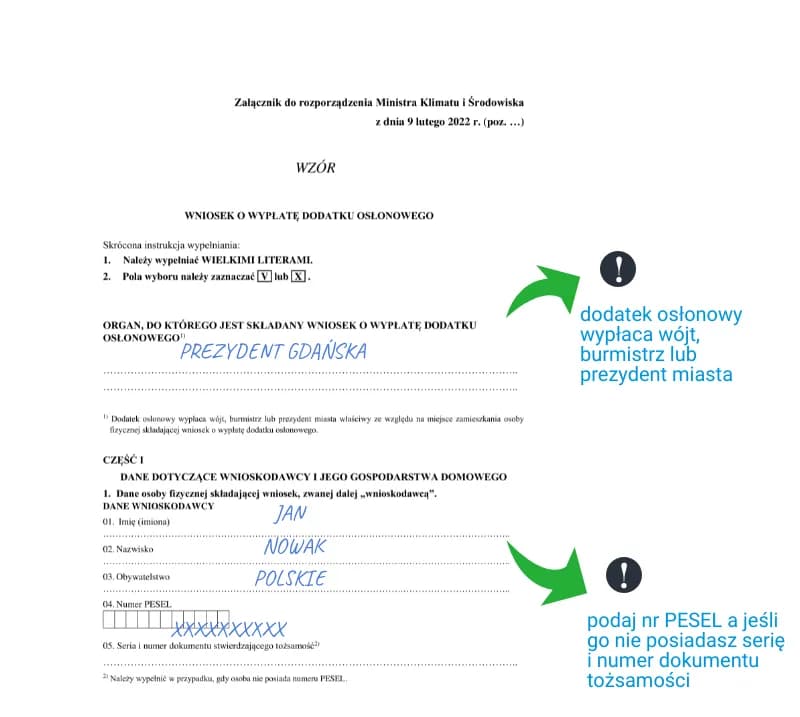 Jak prawidłowo zaznaczyć opcje przy dodatku osłonowym w bloku